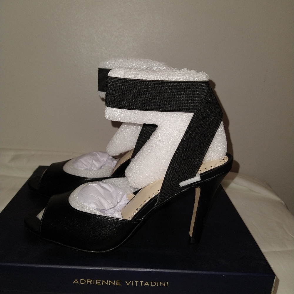 Adrienne Vittadini Guidry Leather Peep Toe Heels - Picture 7 of 15